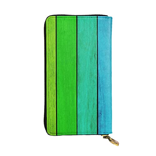 Portefeuille en cuir grande capacité chouette bleue avec fond arc-en-ciel pour homme femme