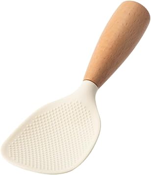 1Pc Standing Silicone Rice Spoon Paddle, Rice and Potato Servers,Household Rice Shovel Heat Resistant Anti-scalding Rice Scooper, Serving SpoonsWhite