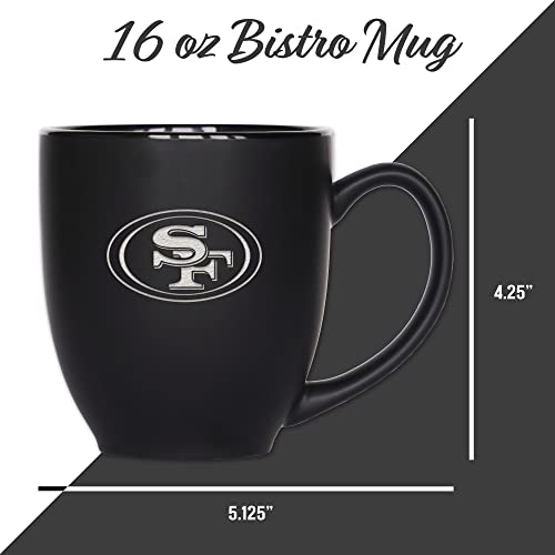 Rico Industries NFL Football 15oz Matte Black Bistro Mug - For Hot or Cold Drinks - Team Logo Etched For Unique Feel - Image 4