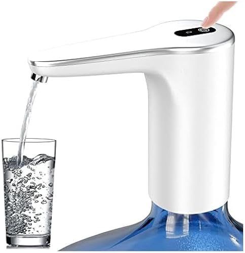 Water Bottle Pump for 5 Gallon Water Bottle Dispenser, Cold Water Dispenser Pump,USB Charging Automatic Drinking Water Pump,Water Bottle Switch for Universal Bottles-Silver