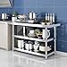LumaGrove 3 Tier Kitchen Industrial Storage Rack Prep Table Heavy Duty Shelf Storage Cabinet Height Adjustable Triangle Fixed Work Table(50x50x80cm/19.7x19.7x31.5)
