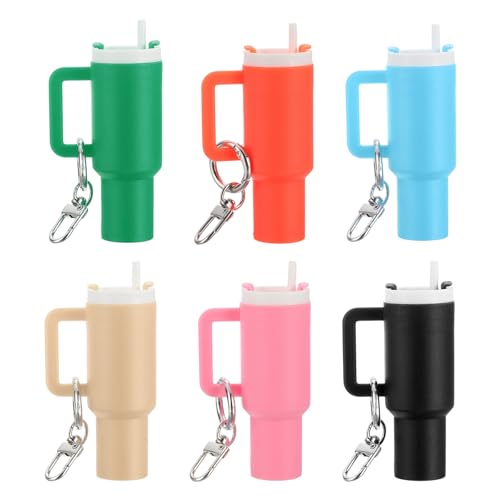Mini porte-clés tasse pour baume à lèvres PATIKIL multicolores, lot de 6 pièces pour sacs