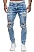 Produktbild OneRedox Herren Jeans Denim Slim Fit Used Design Modell 5122 L.Blue (W32/L32, Mehrfarbig)