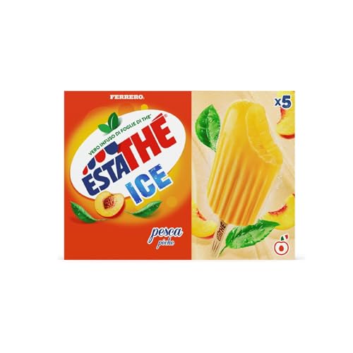 Estathé Ice Pesca - 5 Ghiaccioli Gusto The alla Pesca, Ottimi a Merenda, Confezione da 350 Grammi