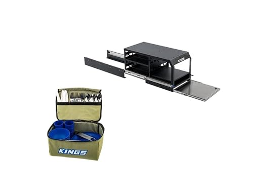 Kings Pantry Slide Pull-Out Camp Kitchen+ Picnic Set - 37 Piece