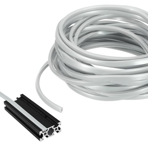 sourcing map 10m / 32.8ft Aluminum Extrusion T Slot Cover Flat Seal, Protection Dust Strip Bracket Insert for 6mm Slot 2