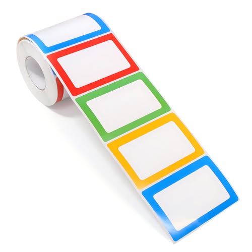 Étiquettes autocollantes vierges Coideal avec bordure colorée pour bureau et école