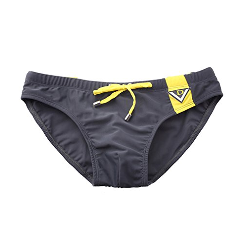 DESMIIT Men's Bathing Swim Brief (US Small |Tag M(27-31inch), Grey)