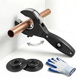 HalfofLife Ratcheting Pipe Cutter, 2 in 1 Close Quarters Tube Compact Cutter, Ratcheting Pipe Cutter Tool for Cutting Copper and Metal Pipes, Pvc, Ppr, Plastic Hoses (5/16