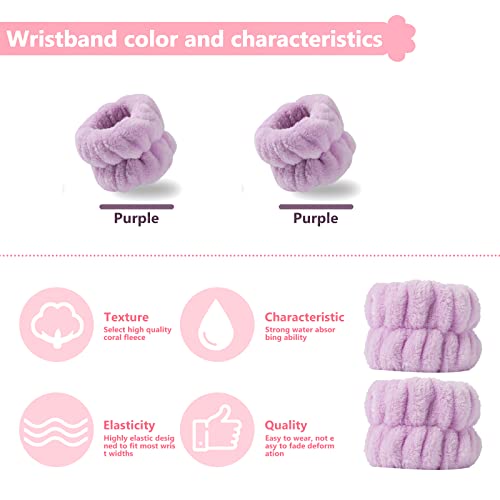 Image of Absorbent and Stretchy Wrist Towels - Face Washing, Spa Wristbands for Cleansing
