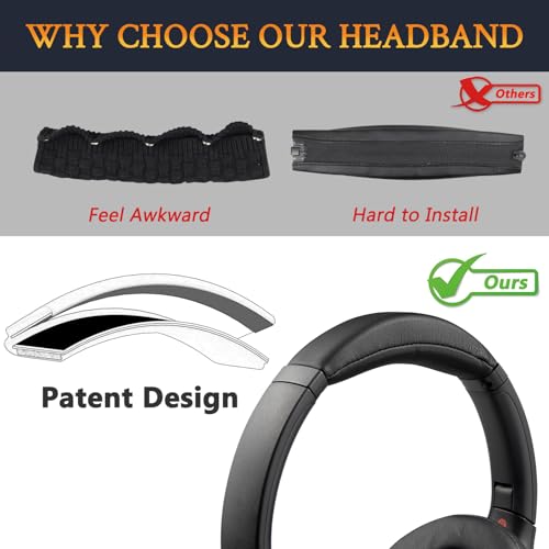 SOULWIT diadema para auriculares inalámbricos Sony WH-XB900N con cancelación de ruido, pieza de reposición de almohadilla para reparación - Negro miniatura 4