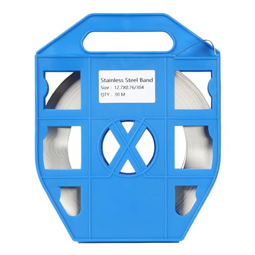 U.S. SOLID Edelstahl-Umreifungsbandspule, Hochleistungs-Umreifungsband 12,7 mm x 0,5 mm x 30 m