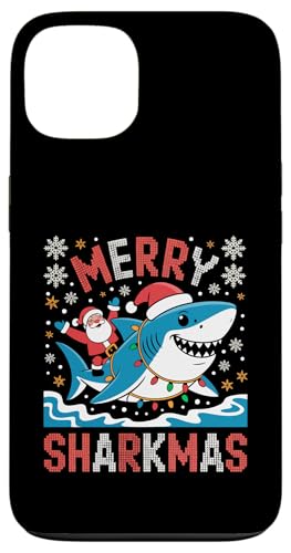 Merry Sharkmas AO[Z[^[ T^ CfBO V[N Cgt X}zP[X iPhone 13 p