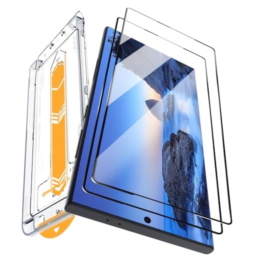 PULEN (Pacote com 2) Protetor de tela para Samsung Galaxy S25 Ultra de 6,9 polegadas, [Bandeja à prova de poeira de alinhamento automático] [Suporte para desbloqueio de impressões digitais] Resistente