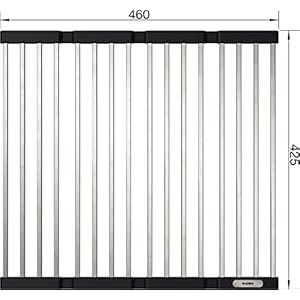 BLANCO Klappmatte | Edelstahl/Kunststoff | Als Abtropf für die Küchenspüle | Faltbare Matte für das Waschbecken in der Küche | Breite 425 mm