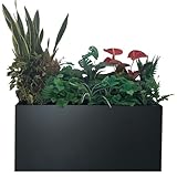 MinCHI257 40' L x 16' W x 18' H Metal Large Rectangular Planter - Long Planter Box for Outdoor Patio/Porch Planter Boxes Outdoor Modern Design for Plants, Flowers, Garden,Spliced Flower Pot (Black)