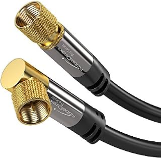 KabelDirekt 10 feet 75 Ohm HDTV SAT, TV Cable, 90° Angled, Male F-Type