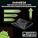 2025 Android TV Box, Android 14.0 TV Box Octa-core Cortex A55N CPU WIFI6 1000M Ethernet 8K HD TV Box Android 14 OS with 4GB 32GB Support BT5.0 Dual-WiFi 2.4G/5G USB3.0 H.265 3D 4K 8K TV Android Box