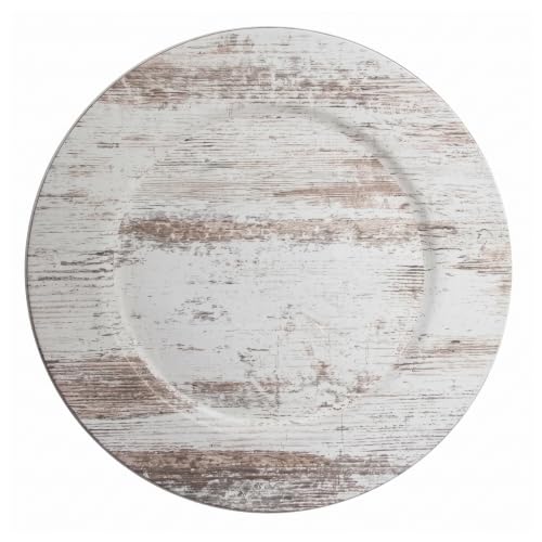 Charge It by Jay Birch Wood Finish Charger Plate Large 13” Decorative Melamine Service Plate for Home & Professional Dining Perfect for Events, Dinner Parties, Weddings, Catering, 1 Piece, Birch Wood