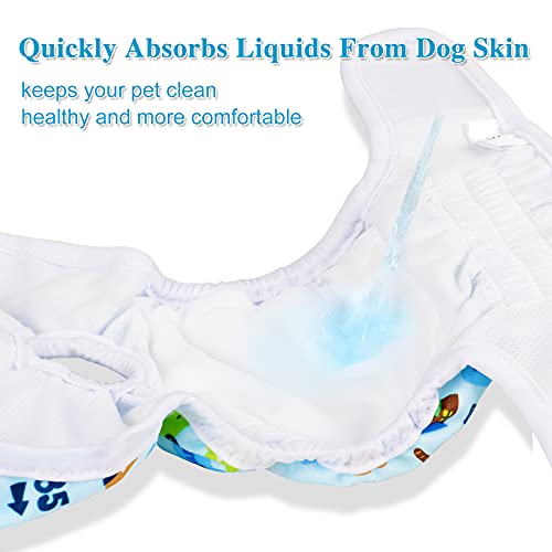Washable Dog Diapers Female (3 Pack), Premium Reusable Female Dog Diapers For Heat Cycle, No Leakage Doggie Diapers, Comfortable Durable Adjustable Puppy Period Diapers Female #TOP4