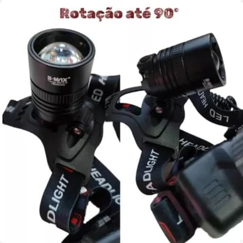 Lanterna de Cabeça Profissional HeadLight Farol Branco Para Bicicleta LED com Zoom Ajustável e Supor