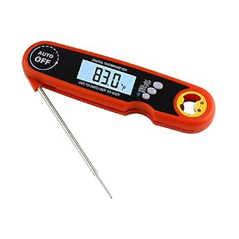 Instant Read Digital Meat Thermometer - Waterproof For BBQ, Grill, Kitchen, With Backlight & Calibration