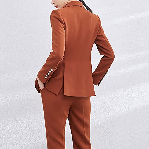 Women's 2 Piece Business Suits Blazer Pant Slim Fit Office Lady Suits Buttons2