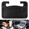 JUSTTOP Escritorio para volante de automóvil para laptop, accesorios de automóvil de viaje multiusos, bandejas de soporte para asiento de automóvil para comer, volante debajo de la mesa (negro)