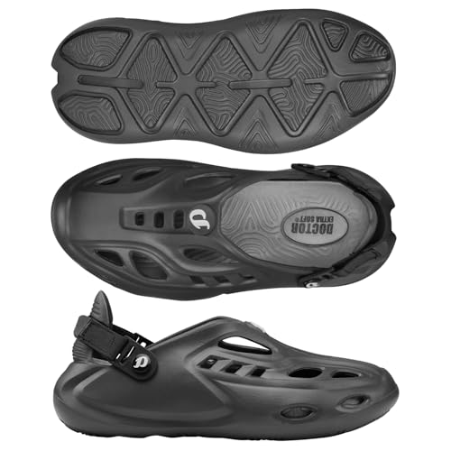 Image of DOCTOR EXTRA SOFT Men's Sports Extra Padding Casual Clogs /Sandals with Adjustable Back Strap for Adult| Comfortable & Lightweight| Stylish & Anti-Skid| Everyday Use Waterproof Mules Gents & Boys D-531