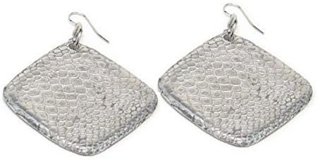 Aluminati Upcycling Lifestyle Women's Earrings 100% Recycled Aluminium Model"Serpente Print Losange Pleine"