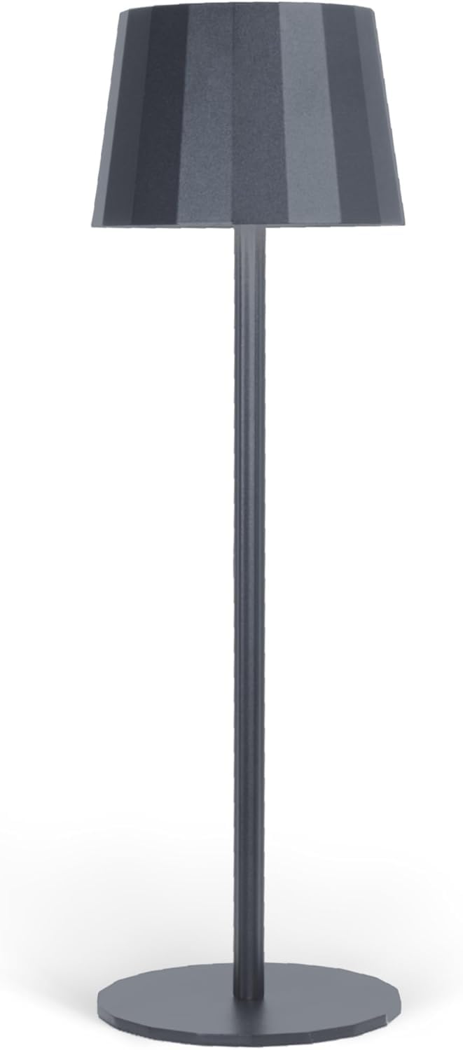 Classic Lampada da Tavolo Design Senza Fili Impermeabile IP54 in Alluminio Autonomia 23 Ore, Lampada Dimmerabile Led Senza Fili Ricaricabile con Touch Control, 5200 mAh (Antracite)