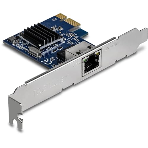 Image of TRENDnet 2.5GBase-T PCIe Network Adapter, TEG-25GECTX, Converts a PCIe 2.0 or Later Slot into a 2.5G Ethernet Port, 802.1Q VLAN Tagging, Standard & Low-Profile Brackets Included, Windows Support