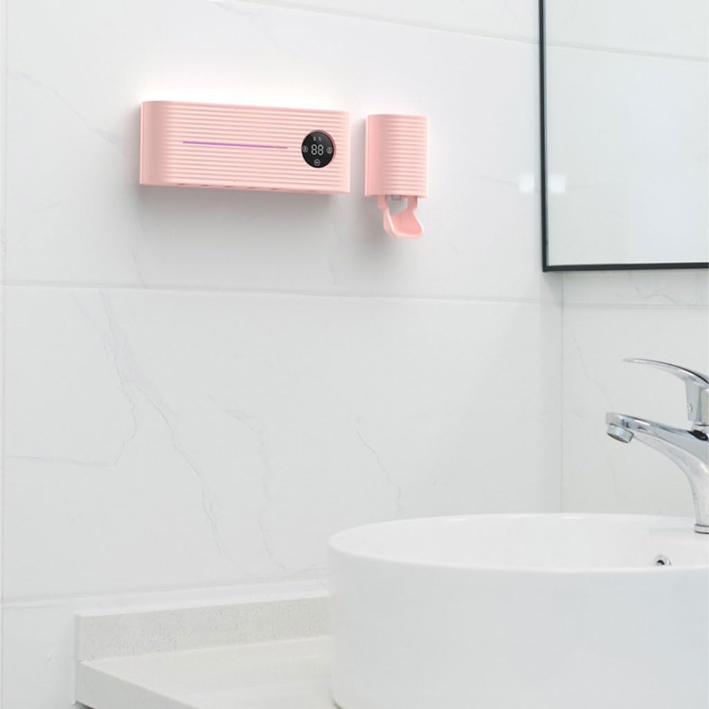 Portaspazzolini Portaspazzolino da parete for bagno con portaspazzolino con coperchio senza foratura e facile da installare Porta Spazzolino da Denti(A)