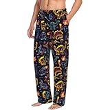 VOSERY Mens Pajama Pants - Fashion Colorful Sketch Dinosaur Print Pjs Sleep Bottoms for Mens Lounge Pants with Pockets