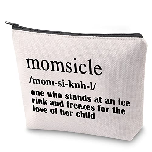 ZJXHPO Hockey Mom Survival Kit Makeup Bag - Momsicle Definition - Mother's Day Gift for Hockey Lover