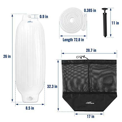 Image of Affordura Boat Fender 4 Pack Boat Bumpers Fenders with 4 Ropes