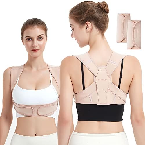 SHAPERKY Posture Corrector for Women and Men, Adjustable Upper Back Brace for Posture Hunchback Support and Providing Pain Relief from Neck, Shoulder, and Upper Back (Large/X-Large)