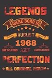 Photo Gallery legends were born in august 1968 one of a kind aged limited edition perfection all original parts notebook: gift idea for you for women men girls boys gift for birthday Photo Gallery legends were born in august 1968 one of a kind aged limited edition perfection all original parts notebook: gift idea for you for women men girls boys gift for birthday