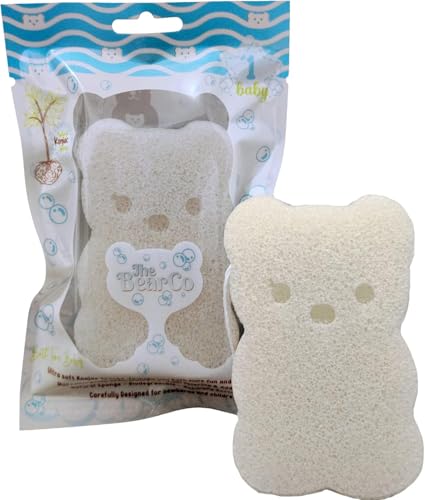 Image of Baby Bath Sponge 100% Pure Natural Extra Soft and Smooth - Hypoallergenic and Completely Free of Fragrance, Colorant, Additives, Sulfates, Parabens, Phthalates, and Petroleum by BearCo.