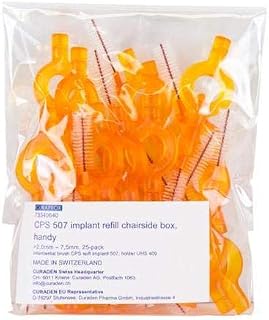 Premium Interdental Brushes - Curaprox Soft Implant Brushes CPS 507 Orange - Interdental Flossers - 25 Brushes & 25 Small Handles