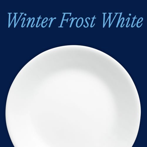 Image of Corelle Vitrelle 8-Piece (6.75 inch) Salad Appetizer Plates Set, Triple Layer Glass and Chip Resistant, Lightweight Round 6-3 /4-inch Plates, Winter Frost White