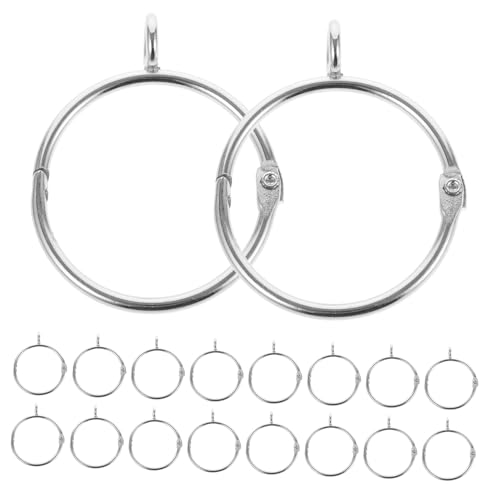 HOODANCOS 20Pcs Stainless Steel Curtain Hooks Openable Eyelet Rings for Easy Installation Smooth Glide for Shower Window Curtains Resistant for Humid Environments