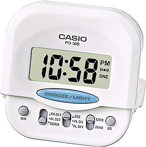 Image of Casio White Digital Quartz Alarm Clock PQ-30B-7EF