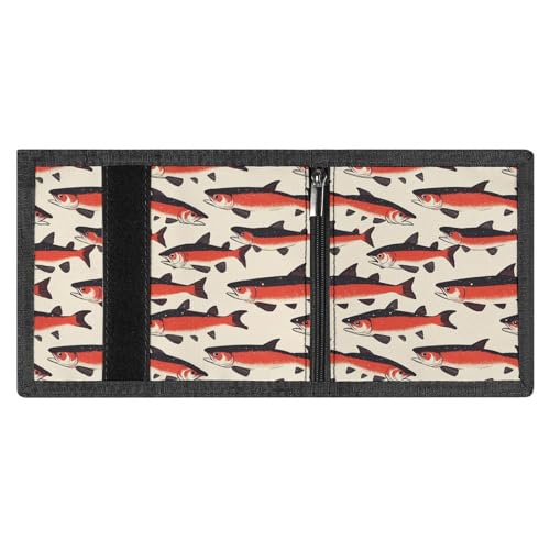 Cute Wild Salmon Trifold Wallets Lightweight RFID Blocking Wallet Credit Card Holder Custom Gifts for Men Women4