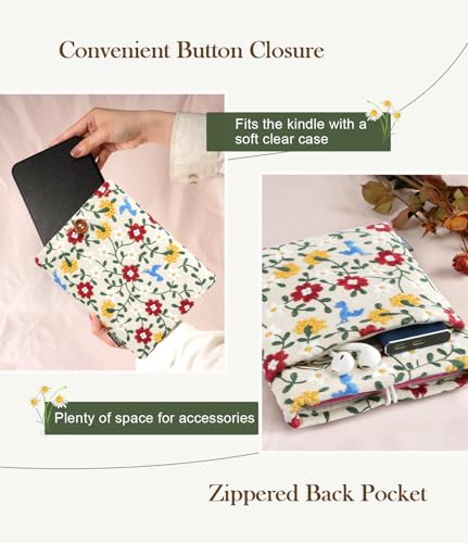 TiMOVO Sleeve Case for 7\" E-Reader Book, Paperwhite and Colorsoft Signature Edition (2024 Released), Protective Pouch Bag Case Cover for 6-7 Inch kobo eReader, Hummingbird Garden