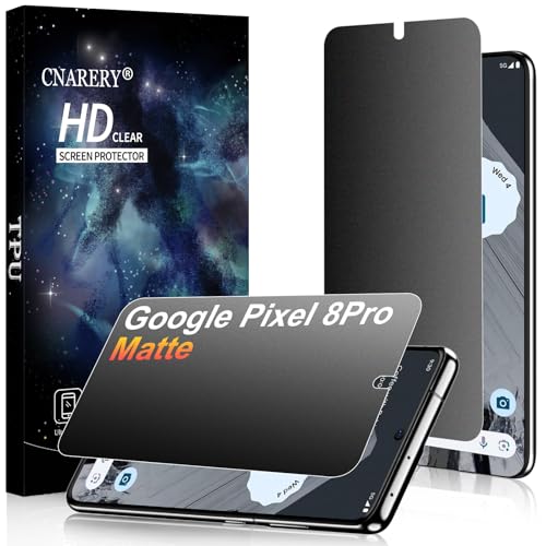 Cnarery 2 Pack for Google Pixel 8 Pro Matte Privacy Screen Protector 6.7 Inch[Not Glass] Anti-Scratch Anti-Glare Support fingerprint Unlock