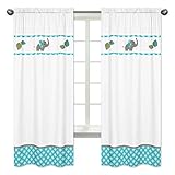 Sweet Jojo Designs 2-Piece Mod Elephant Girl or Boy Bedroom Decor Window Treatment Panels