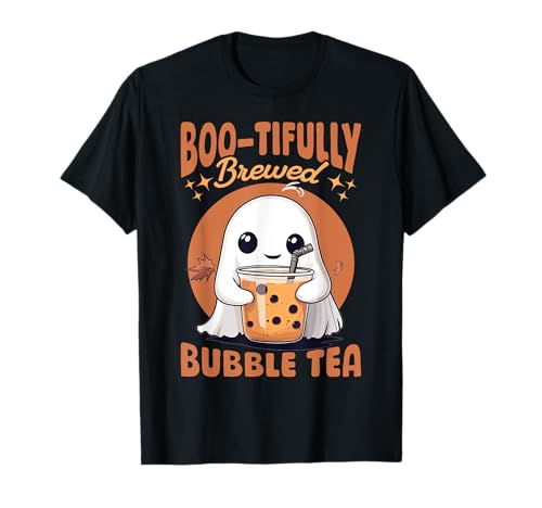 Divertido Halloween Ghost Bubble Tea Boo-tifully Brewed Bubble Camiseta