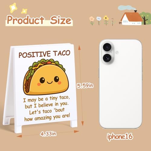 Inspirational Taco Office Decor Entry Retirement Gift Positive Taco Desk Sign Let's Taco 'Bout How Amazing You Are Motivational Saying Quote Mom Teacher Appreciation Gifts Encouraging Home Decor