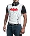 Canadian Leather Arkham Knight Red Hooded Bat Style Men's Vest and Jacket 2 in 1 Premium Quality PU (Medium)